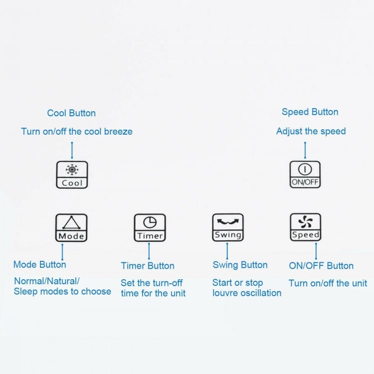 Evaporative Portable Air Cooler Fan Humidifier with Remote Control for Home and Office