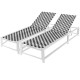 Outdoor Adjustable Patio Chaise Lounge Chair with Wheels and Sturdy Metal Frame
