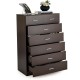 Wooden Chest of Drawers with Anti-toppling Device and Metal Handles