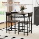 Dining Table Set with Metal Frame and Storage Rack