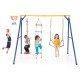 4-in-1 660 lbs Heavy Duty Swing Set for Kids Aged 3-9 Years Old