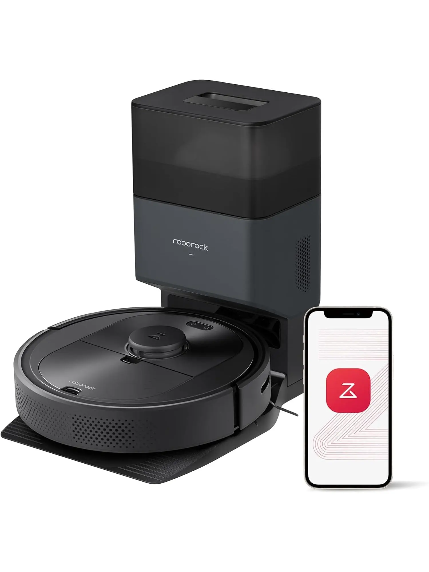 Roborock Q5+ Robot Vacuum, Self-Empty Dock, 2700Pa Suction, LiDAR, Alexa Compatible, Ideal for Hard Floors & Pet Hair