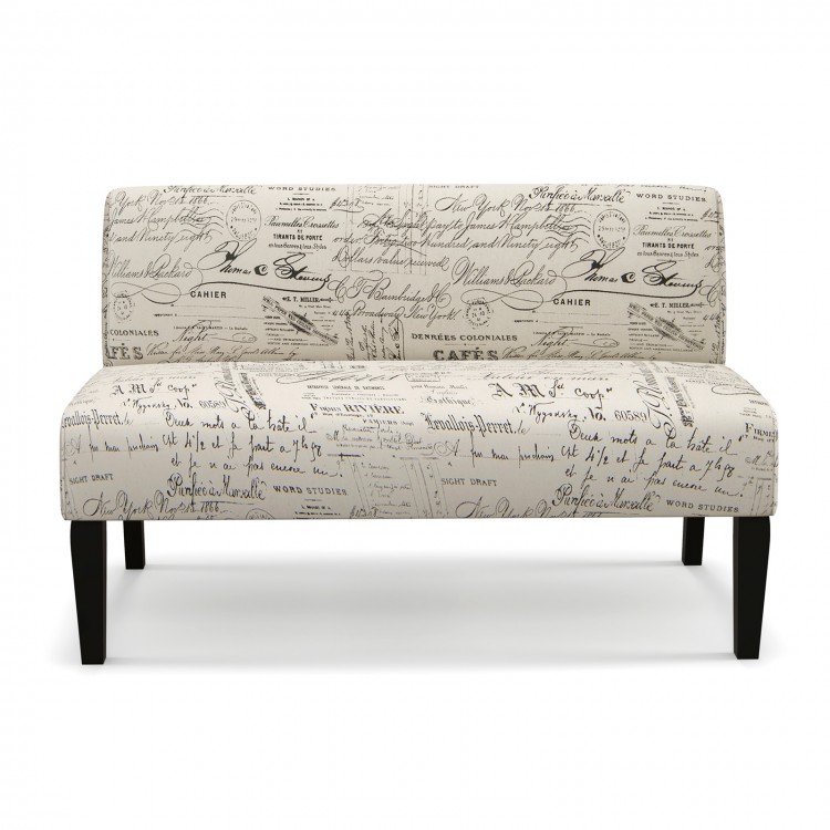 Armless Loveseat Sofa with Backrest, Spring Cushion Support