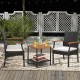 Set of 2/4 Patio Dining Chair with Soft Zippered Cushion