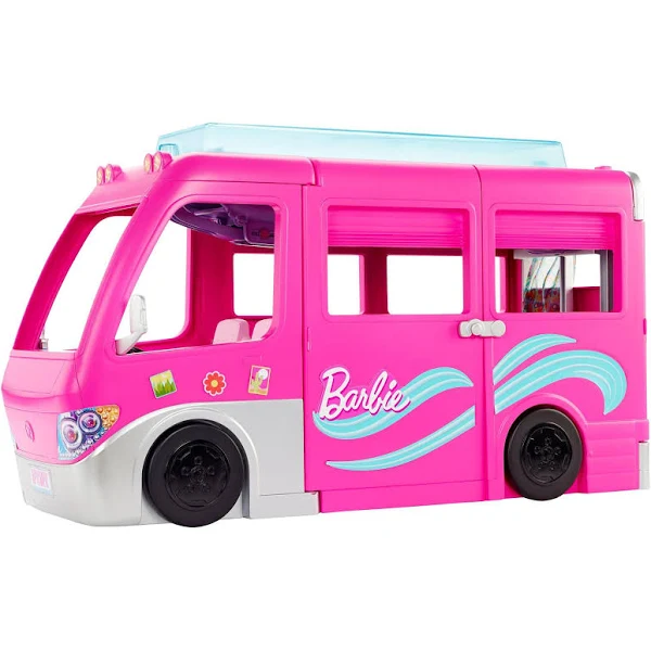 Mattel Barbie Dream Camper Playset with Slide & Accessories, 7 Play Areas, Ages 3+