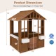 Outdoor Playhouse with Serving Stations and Door for 2+ Years Old