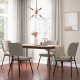 Set of 2 Modern Armless Dining Chairs with Linen Fabric