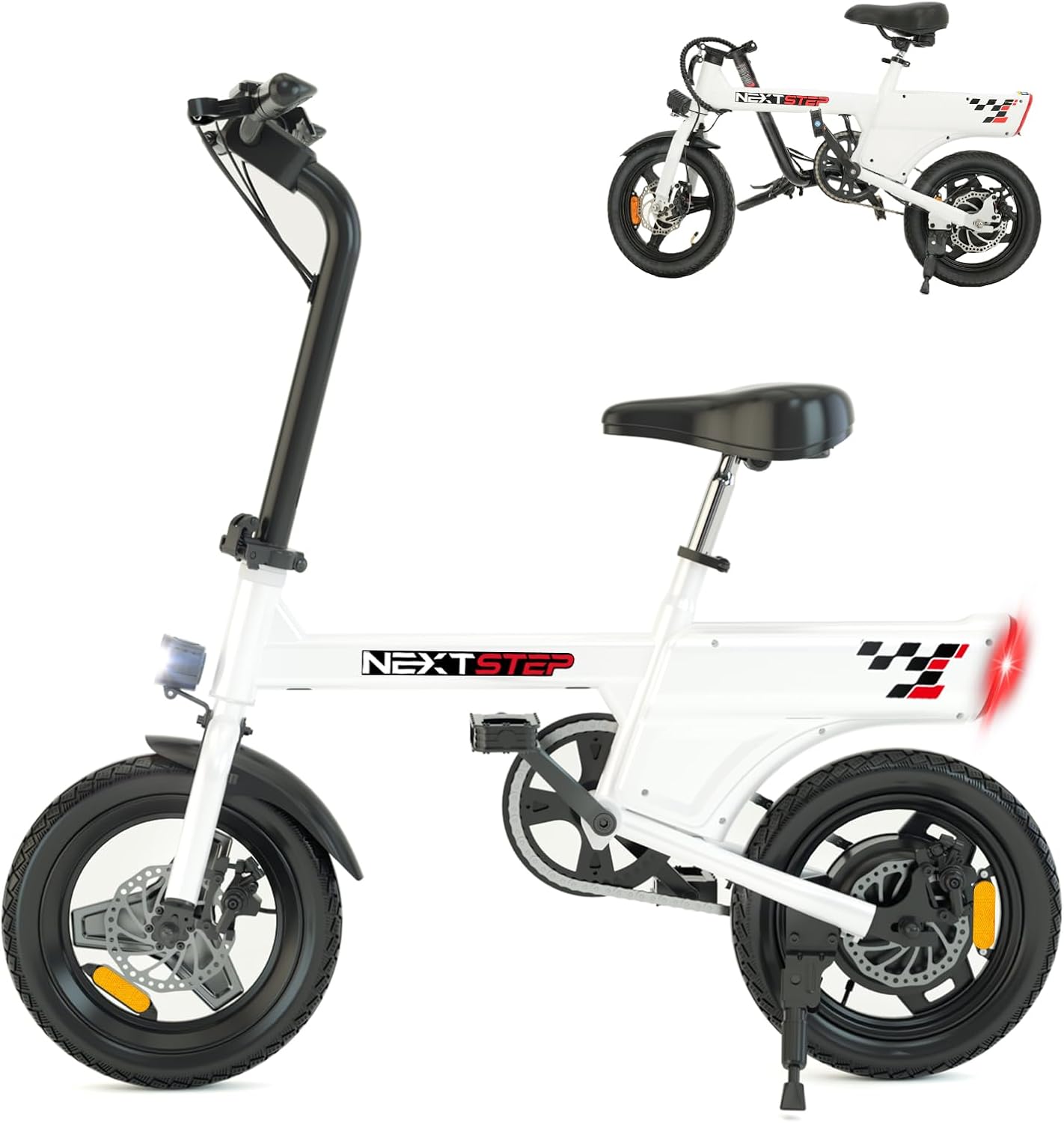 RAOO MIN E-cykel, e cykel mænd og kvinder, cykel bærbar by pendler, elektrisk cykel maks. 25 km/t, 250 W motor, 20-30 km rækkevidde, skivebremser, LED-lys og LCD-display,