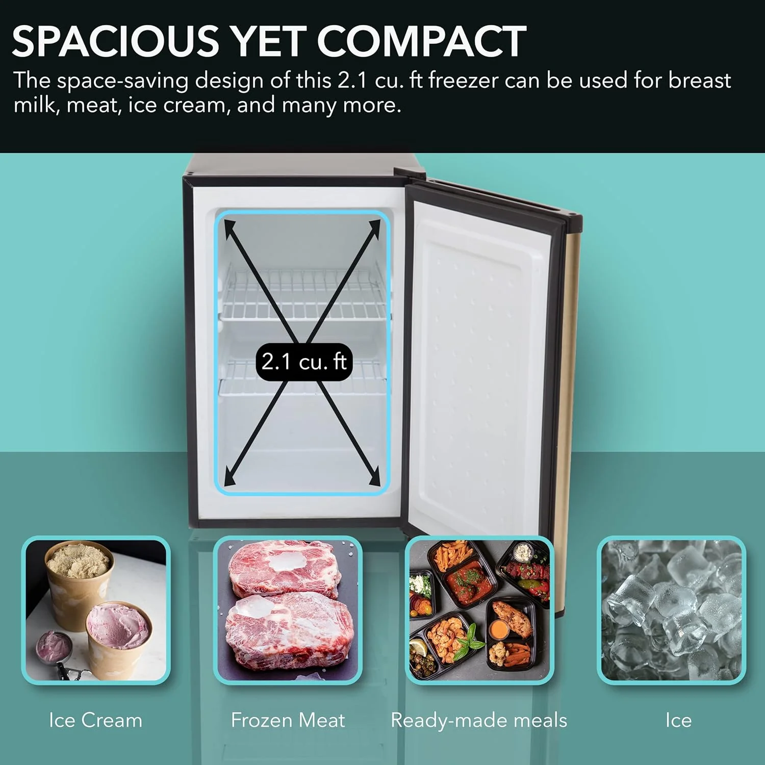 Whynter CUF-112SS Mini, Energy Star Rated Small Upright Freezer with Lock, Stainless Steel -1.1 Cubic Feet