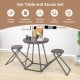 3 Pieces Dining Table Set with 2 Foldable Stools for Small Space