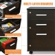 3-Drawer Mobile Lateral File Cabinet Printer Stand