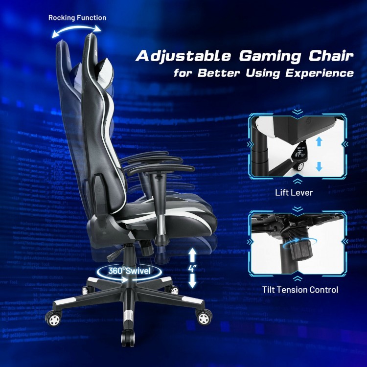 Gaming Chair Adjustable Swivel Racing Style Computer Office Chair
