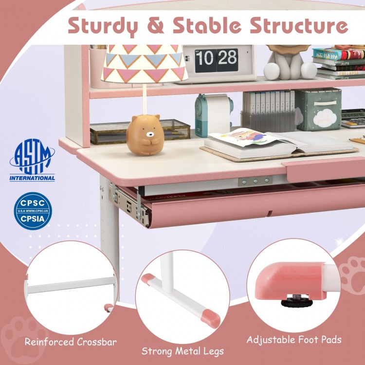 Height Adjustable Kids Study Desk with Tilt Desktop