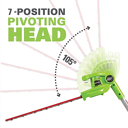 Greenworks 40V Cordless Polesaw & Pole Hedge Trimmer Combo, 8′′ Bar, 20′′ Blade, Dual Action, Automatic Oiler