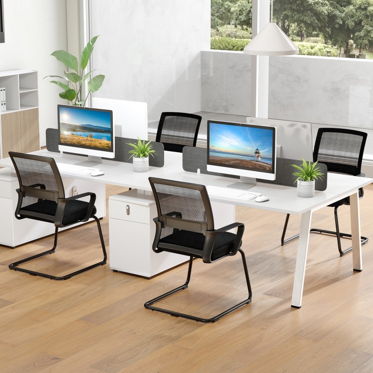 Office Chair No Wheels Ergonomic Conference Chair with Mesh Back