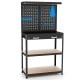 Tool Storage Workbench with Pegboard with 14 Hanging Accessories for Garage