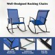 2 Pieces Outdoor Rocking Chairs with Breathable Backrest