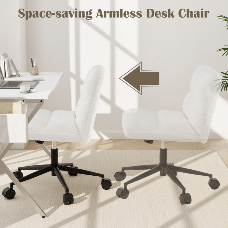 Cross Legged Chair with Wheels with Padded Seat Adjustable Height for Bedroom Study