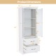 62 Inch Freestanding Bathroom Cabinet with Adjustable Shelves and 2 Drawers