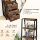 Multifunctional Tall Bookcase with Open Shelves and Storage Drawers