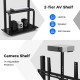 Mobile TV Stand with Camera Shelf and AV Shelves for 32-80 Inch Flat/Curved TVs