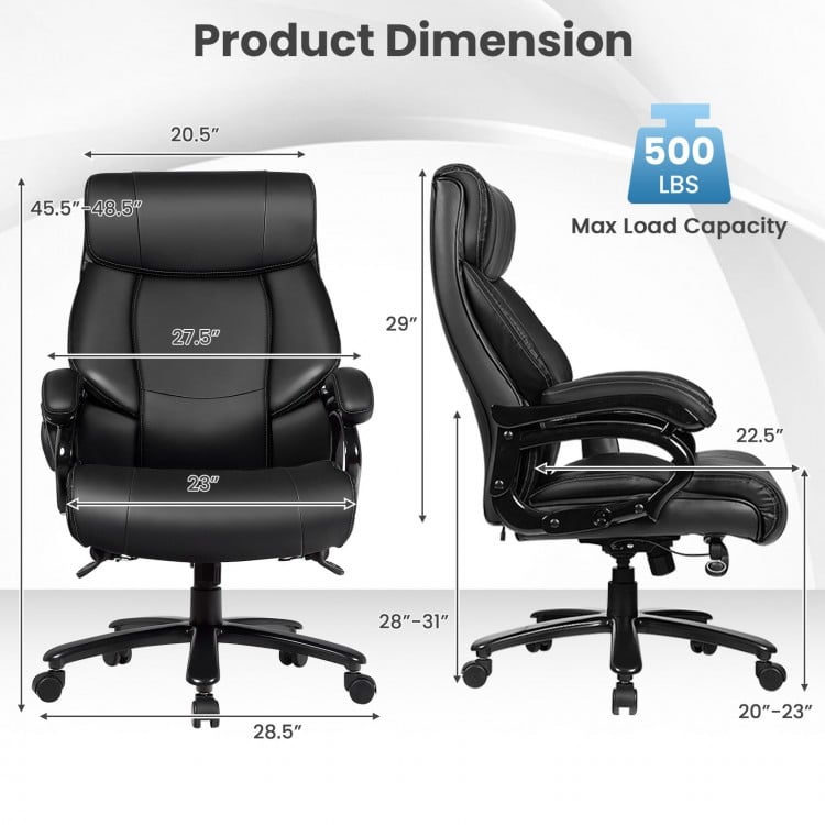 PU Leather Massage Office Chair with Thick Foam Cushion