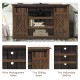 Farmhouse Wood TV Stand for TVs up to 60 Inch with Sliding Barn Doors