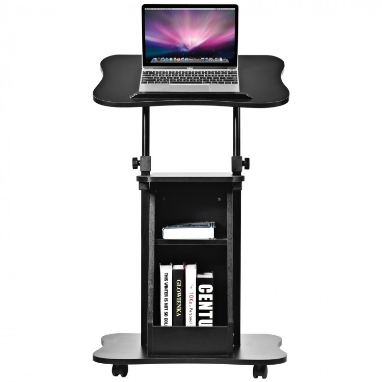 Sit-to-Stand Laptop Desk Cart Height Adjustable with Storage
