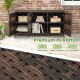 84 Gallon Patio Wicker Deck Box 3-Door PE Rattan Storage Container with Removable Shelves