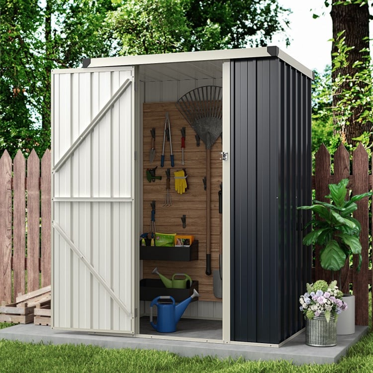 4 x 3 FT Metal Outdoor Storage Shed with Lockable Door