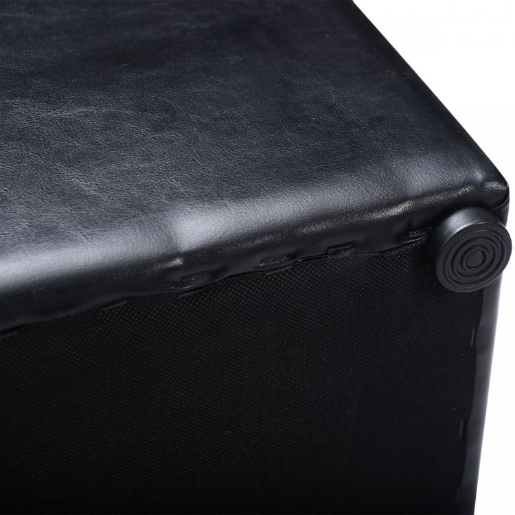 16 Inch Ottoman Pouffe with Hinge Top for Storage
