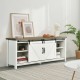 TV Stand Media Center Console Cabinet with Sliding Barn Door for TVs Up to 65 Inch