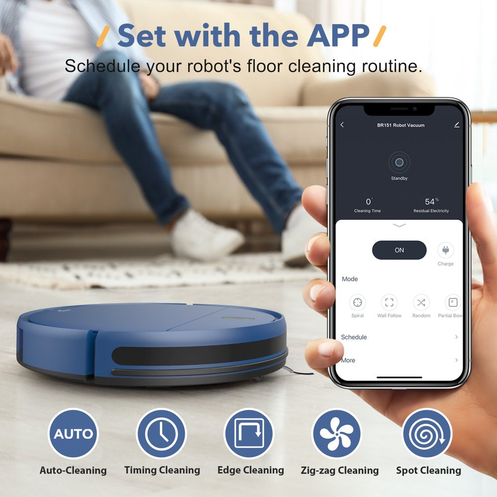 ONSON Robot Vacuum Cleaner Mop Combo, 1400Pa Suction, App & Voice Control, Smart Sensors, 230ML Water Tank