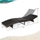 Patio Folding Chaise Lounge with 5 Adjustable Levels and Cushion