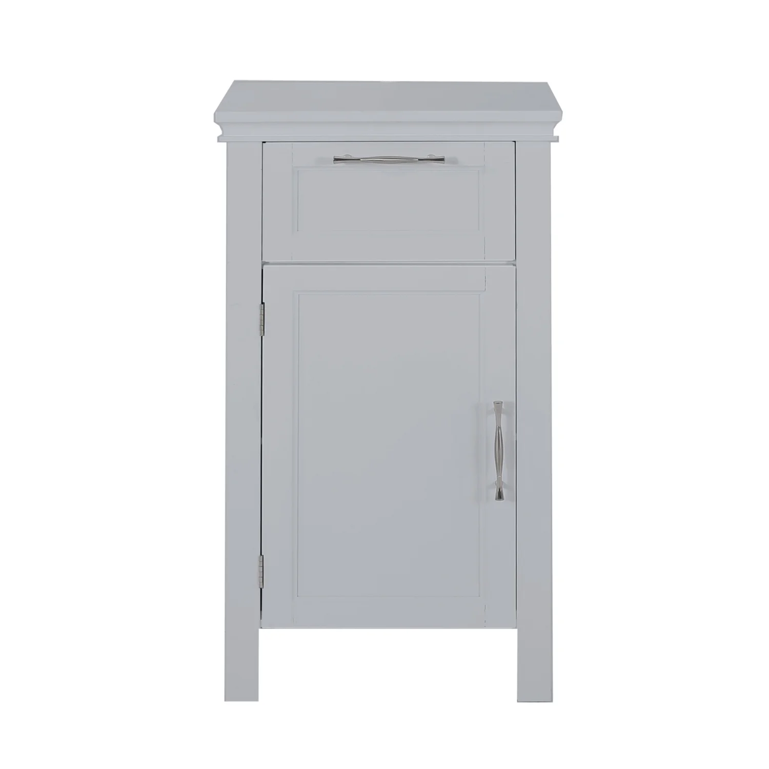Modern White Wooden Bathroom Cabinet with Doors – Space-Saving Freestanding Storage for Home & Office