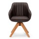 Stylish Swivel Home Office Chair with Solid Wood Legs