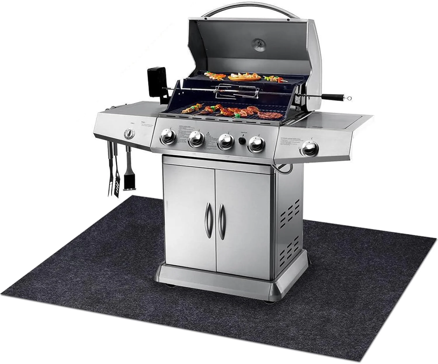 Meitola Gas Grill Mat 48×72 Inch – Durable, Absorbent, Non-Slip BBQ Pad for Decks & Patios