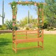 6.5 FT Tall Patio Garden Arbor with Pergola and 2-Seat Bench for Garden Backyard Decoration