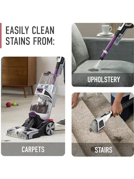 Hoover SmartWash Pet Automatic Carpet Cleaner with Spot Chaser Wand, Deep Cleaning, Purple