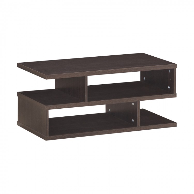 3-Tier Rectangular Modern Coffee Table with Storage Shelf