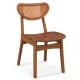 Wooden Dining Chair Set of 2 with Breathable Mesh Cane Backrest
