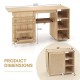 Multipurpose Folding Sewing Table Craft Station with Rattan Door