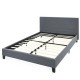 Full/Queen Size Upholstered Platform Bed Frame with Linen Headboard