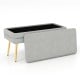 Velvet Upholstered Storage Bench with Removable Top