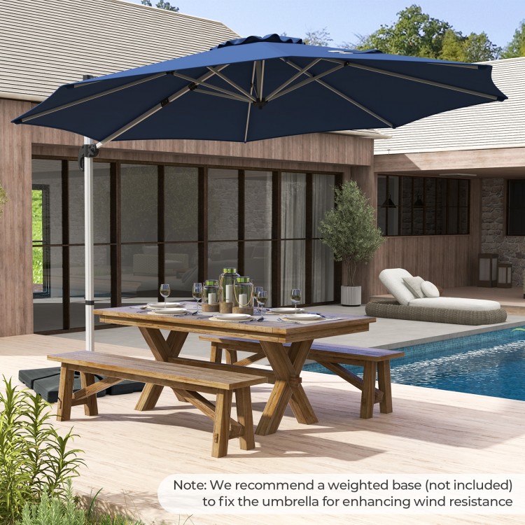 11 FT Outdoor Patio Umbrella with 360° Rotation and Adjustable Tilt