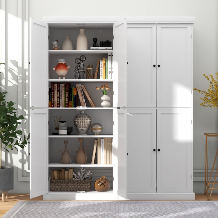 72.5 Inches Tall Buffet Cabinet with 6-Tier Shelves and 4 Doors