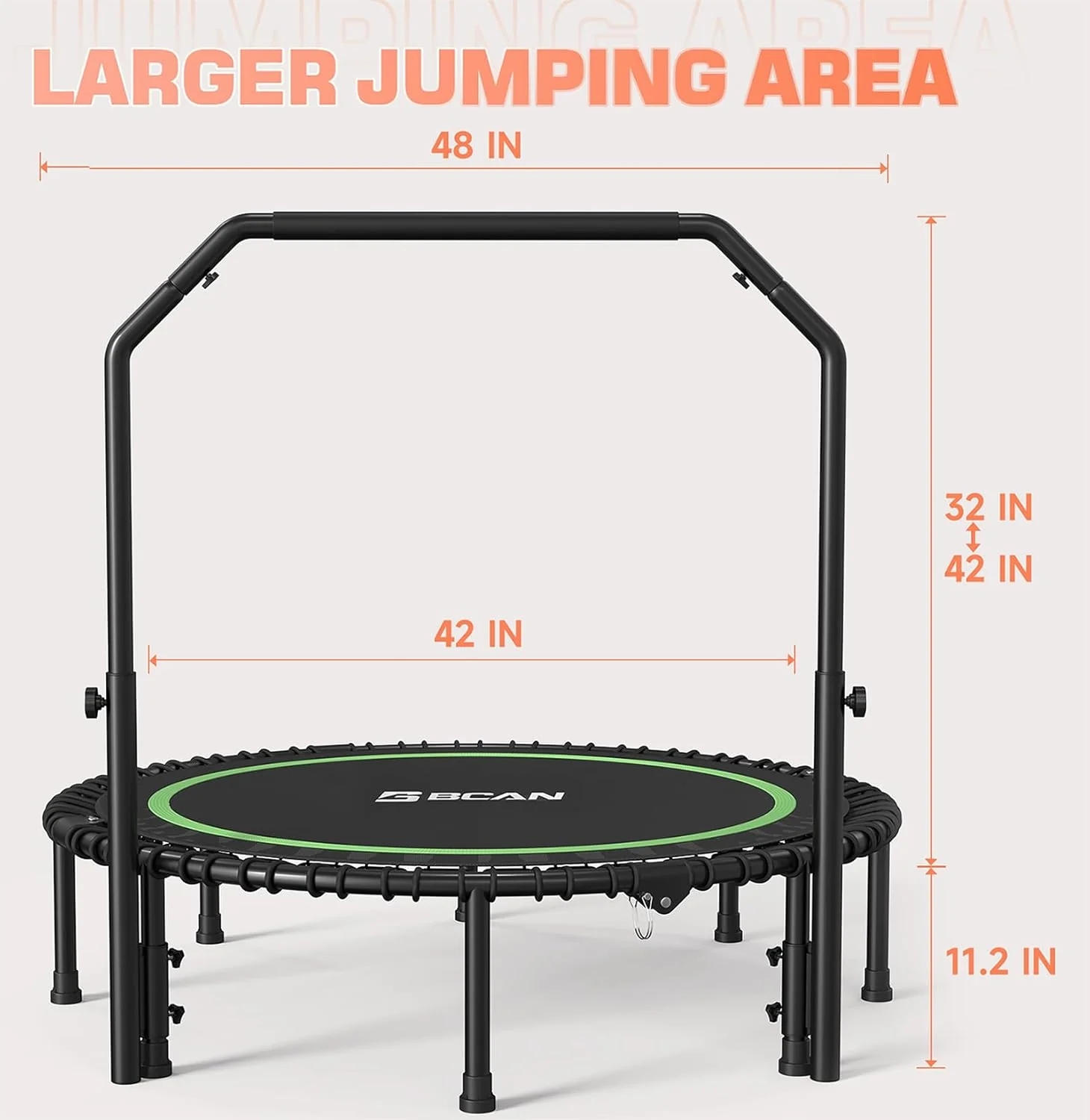 BCAN 450/550 LBS Foldable Mini Trampoline, 40