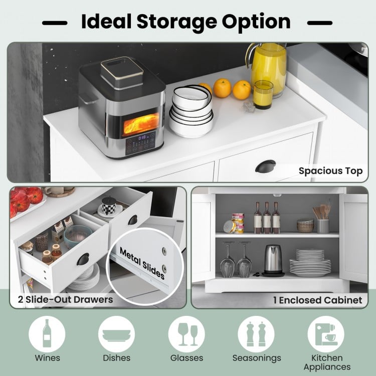 Kitchen Buffet Storage Cabinet with 2 Doors and 2 Storage Drawers