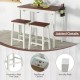 3-Piece Bar Table Set with 2 Wine Holders and Wooden Legs