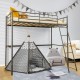 Twin Metal Loft Bed with Ladderand High Guard Rails